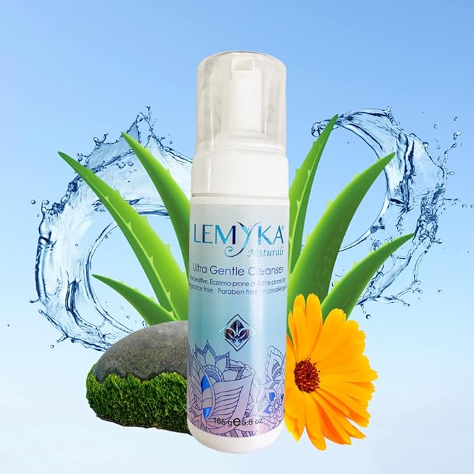Foaming Face Wash - Gentle, hydrating for Rosacea, Eczema-prone, Acne, Dry, Sensitive Skin, Natural Facial Cleanser, pH 5.5, Fragrance-free, SLS-free, Paraben-free, 5.8OZ