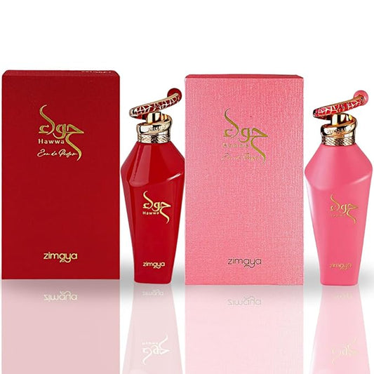 Hawwa Red & Hawwa Pink - EDP Spray 100ML (3.4 OZ) Long Lasting, Fresh, Floral Bouquet Of Sensation. (Value Pack)