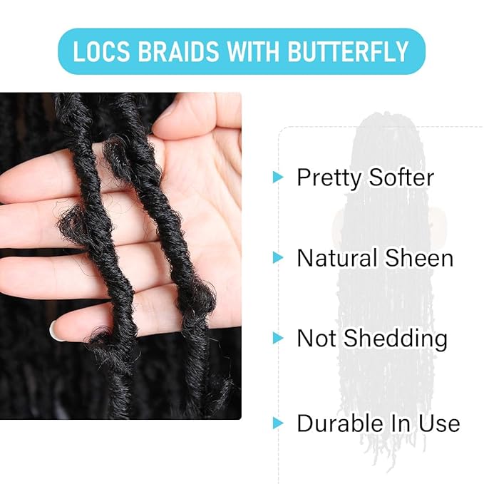 45 inch Butterfly Locs Wig, Extra Long Knotless Big Triangle Part Full Double Lace DistressedLocs Wigs, Butterfly Faux Locs Wigs Pre-Plucked with Baby Hair