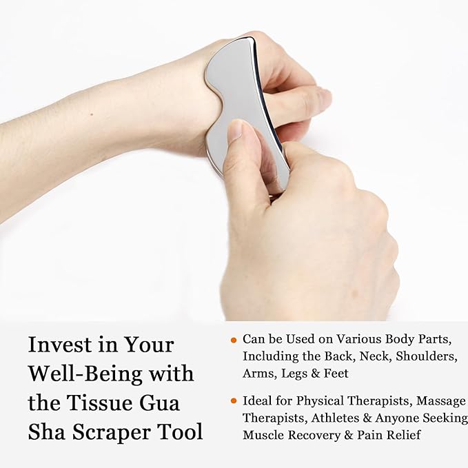 JWCASA Muscle Scraper Scar Tissue Massage Tools Foot, Neck, Knee, Leg Back Massager IASTM Tool for Physical Therapy & Plantar Fasciitis with 2 Pieces Set 12