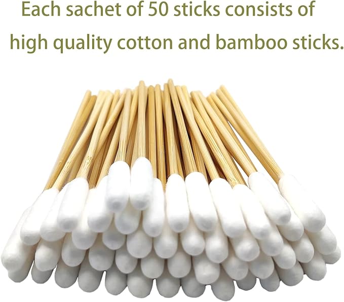 Long Q Tips for Dog Ear Cleaning, 200pcs, 4.7 Inch Cotton Swabs - Biodegradable Cotton Swabs for Dog Ear Infection and Wound Care