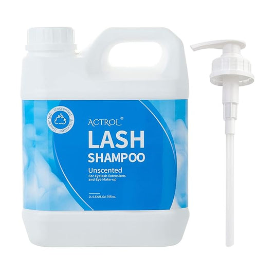 Eyelash Extension Cleanser Unscented 2L Natural Lash Extension Shampoo Professional Eyelid Foaming Cleanser Paraben & Sulfate Free Non-lrritating with Salon and Home Care