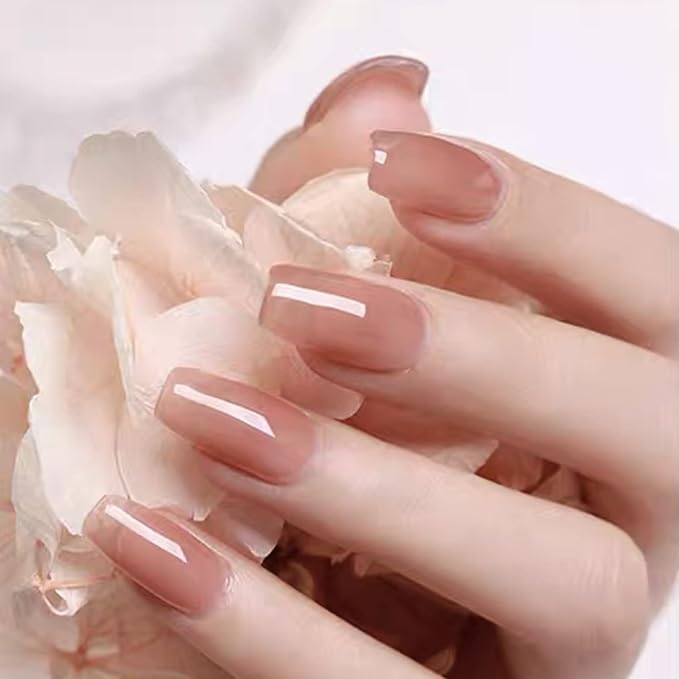 Vishine 6pcs Gel Nail Polish Set - Jelly Nude Neutral Skin Color Dusty Rose Maple Red Semi-Transparent Nail Polish - Fall Nail Gel UV LED Soak Off Home DIY 8ml