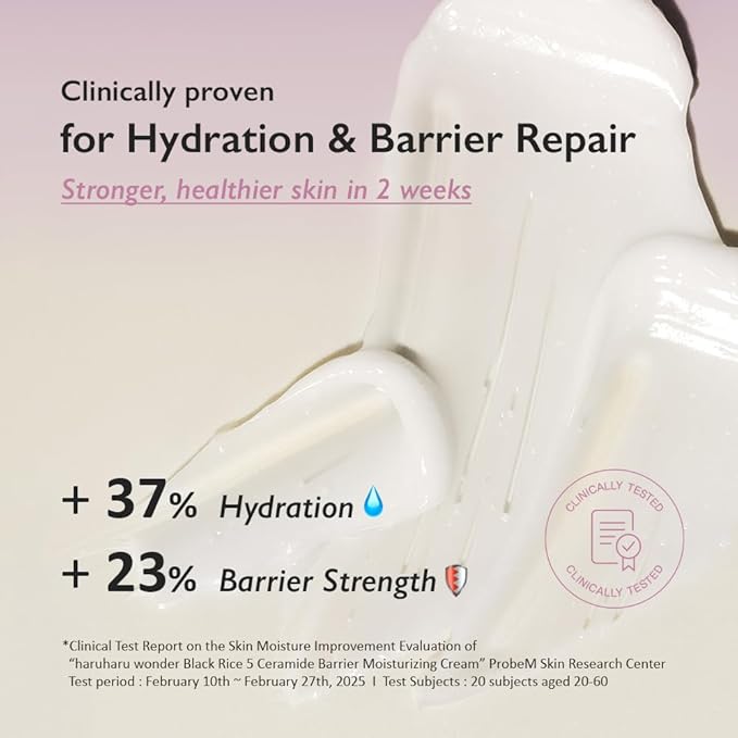 HARUHARU wonder Black Rice 5 Ceramide Barrier Moisturizing Cream, Daily Skin Barrier Care, Long-Lasting Hydration, Soothing & Nourishing, Ceramide Capsules, Korean Skincare 50ml