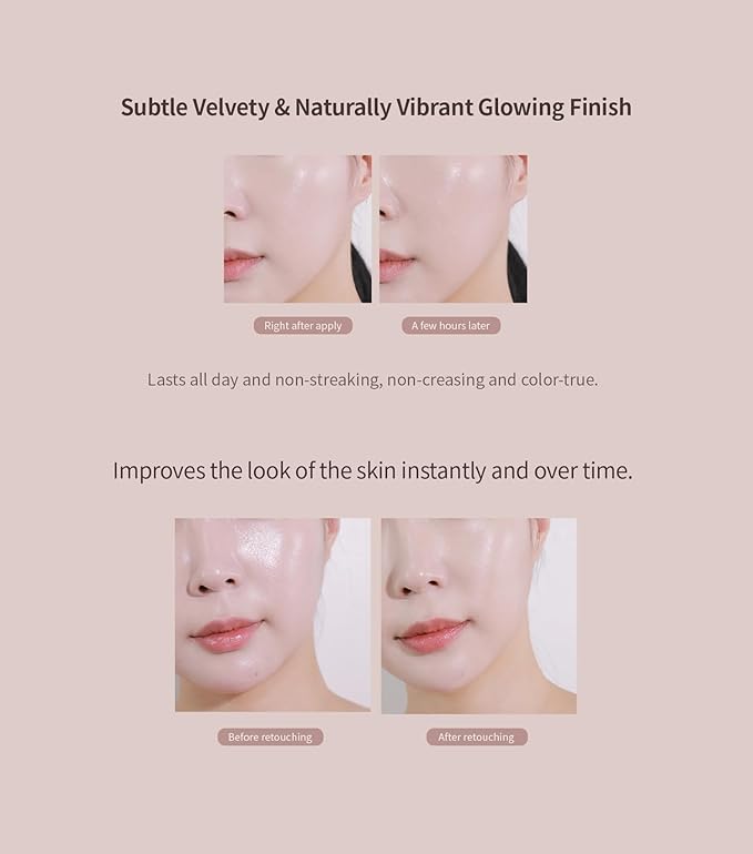 Heart Percent Dote on Mood Layer Cushion SPF 50+/PA+++ with Refill, Satin Glow Silky Flawless Finish Full Coverage Advanced Skincare Foundation (#21P)