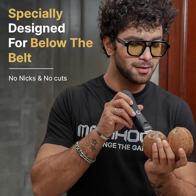 Ball Trimmer Mini – Groin & Body Shaver for Men with Skin-Friendly Ceramic Blade, IPX6 Waterproof Rating, No Snags or Cuts, 90-Minute Run Time