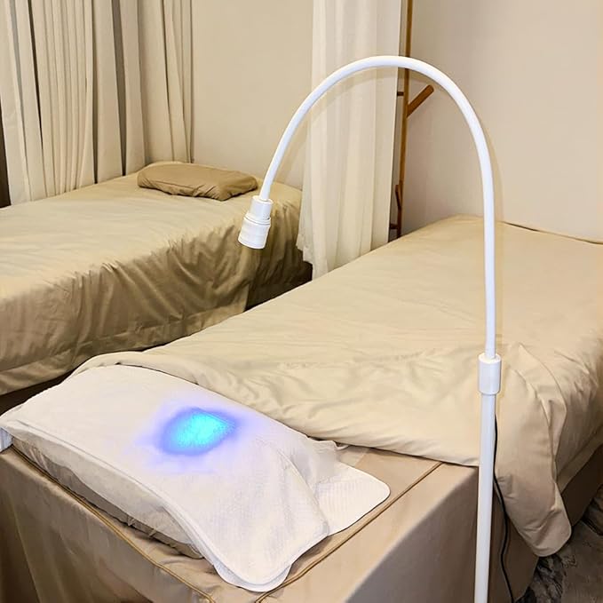 12W UV Lash Light with Foot Pedal, Rapid Dry in 2 Seconds Lash Lamp for Eyelash Extension Grafting Eyebrow Beauty Salon, Adjustable Angle and Light Spot Size, Lash Lamp for Eyelash Tech (White)