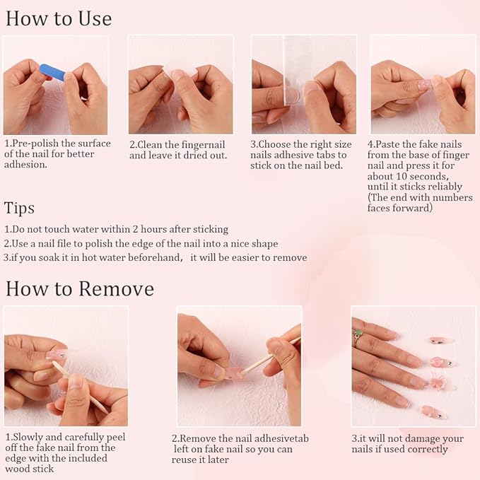 Handmade Press on Nails Pink Party, Extra Long Acrylic Nail Tips Colorful Crystal Luxury Diamond, Long Square Nails False Nails, Gifts for Women, Reusable Stick On Nails 10Pcs, Size M