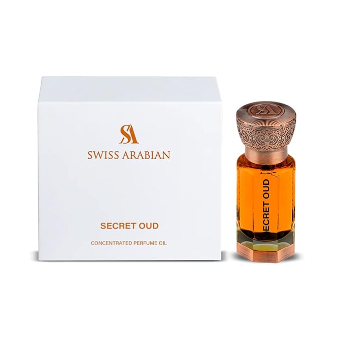 Swiss Arabian Secret Oud - Luxury Products From Dubai - Long Lasting And Addictive Personal Perfume Oil Fragrance - Seductive Signature Aroma - 0.4 Oz