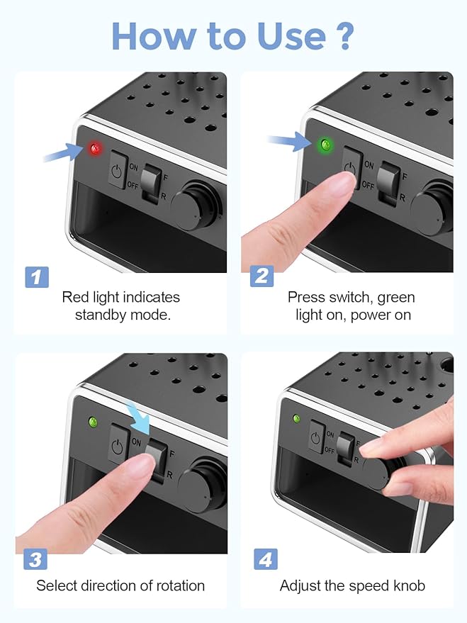 Subay Nail Drill Machine Electric File, Portable for Acrylic Gel Dip Powder Nails, Nail Drill Kit for Manicure Pedicure, Nail Set with Everything, Rose Pink (Silvery)