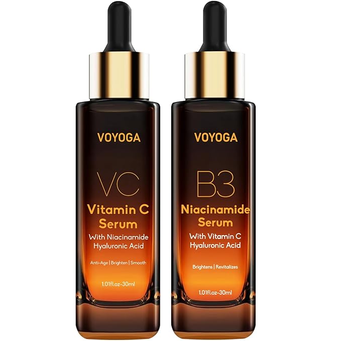 Vitamin C Serum with Niacinamide Serum & Hyaluronic Acid Serum for Face, Facial Serum Set