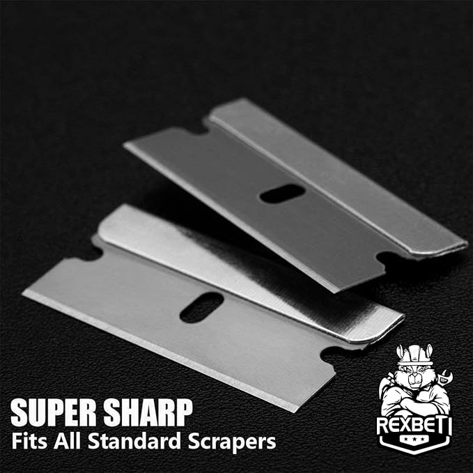 REXBETI 600PCS Single Edge Razor Blades, Industrial Razor Blades, Box Cutter Replacement Blades, Glass Scraper Razor Blades