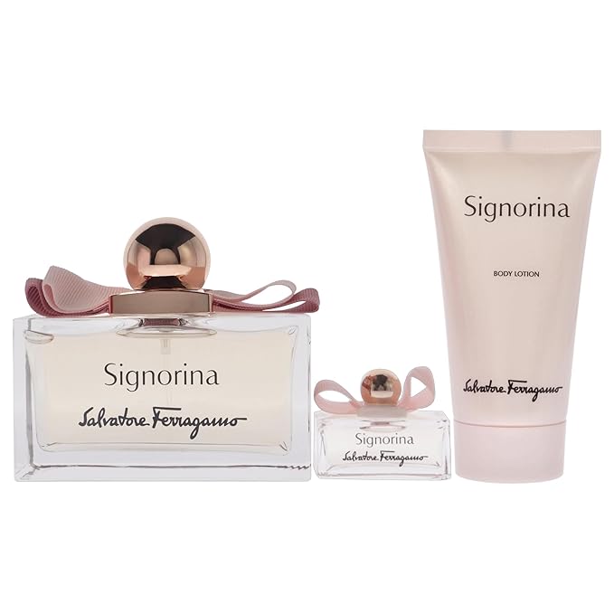 Salvatore Ferragamo Signorina for Women - 3 Pc Gift Set 3.4oz EDP Spray, 1.7oz Body Lotion, 0.17oz EDP Spray