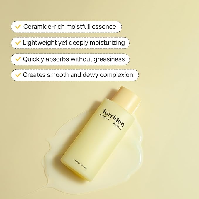 Torriden SOLID IN Ceramide Essence 100ml (3.38 fl. oz.) | For Deep Hydration, Moisturizing, Improving Skin Barrier | 5 Types of Ceramides & Panthenol for Dry and Sensitive skin