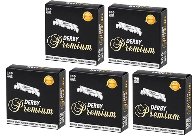 500 "Derby Premium" Single Edge Razor Blades for straight razor