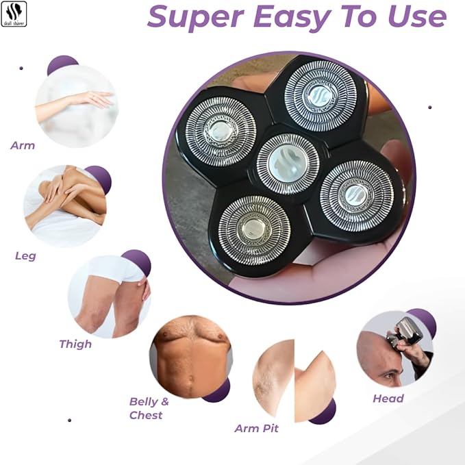 Skull Shaver Baron Replacement Shaver Head Blade Electric Razor Wet & Dry Compatible with All Pitbull, Palm & Butterfly Kiss shavers