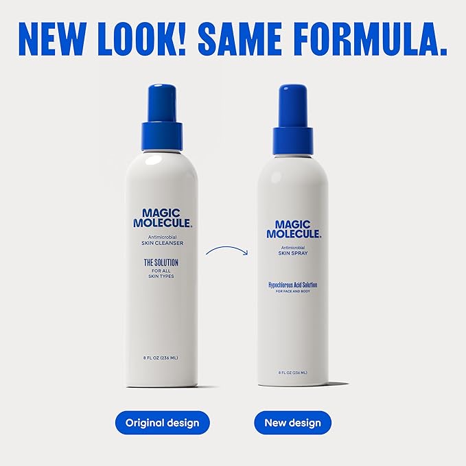 Skin Cleanser for All Types, Hypochlorous Acid Spray Helps Heal Acne Prone, Eczema and Itchy Rashes and 50 Other Skin Ailments, 8 oz Spray (Pack of 3)