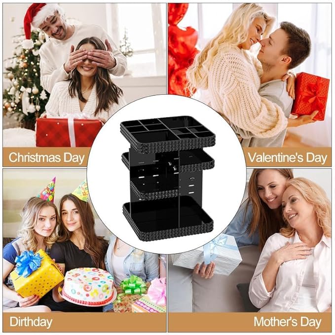 360° Rotating Makeup Organizer, Organizador De Perfumes Large Capacity Cosmetics Storage Vanity Shelf Countertop, Fits Cosmetics, Perfume, Skin Care, Lipsticks (Black)