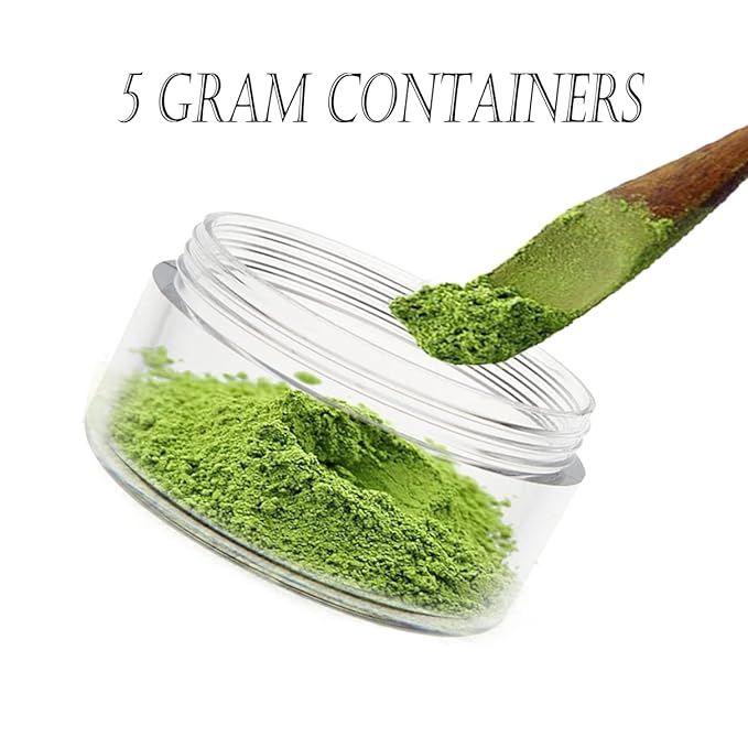 ZEJIA 5 Gram Sample Containers with Lids, Mini Makeup Containers, Empty Plastic Travel Cosmetic Containers with Labels(50 Count, Pink Lid)