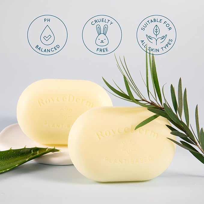 Roycederm Tinea Versicolor Relief Soap: Tea Tree Oil & Sulfur Cleansing Bar, Soothes Irritation, Hydrates & Supports Skin Health