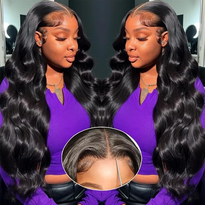 28 Inch 5x5 HD Lace Closure Wigs Human Hair Wear and Go Glueless Wigs Human Hair Pre Plucked Pre Cut 180% Density Body Wave Lace Front Wigs Human Hair for Women