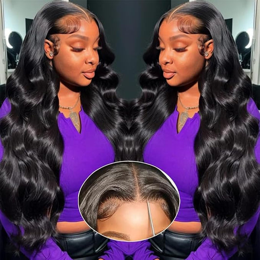 28 Inch 5x5 HD Lace Closure Wigs Human Hair Wear and Go Glueless Wigs Human Hair Pre Plucked Pre Cut 180% Density Body Wave Lace Front Wigs Human Hair for Women