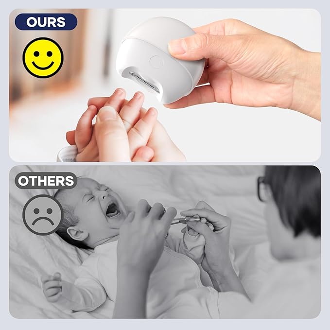 Electric Nail Clipper with USB Charging: Automatic Nail Clippers with Led Light - USB Rechargeable Safety Fingernail Trimmer for Baby Seniors Kids Adults (White, Medium)