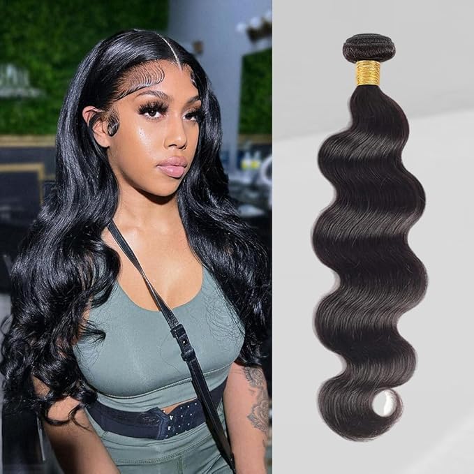 12A Human Hair Bundles Natural Black 1 Bundle Human Hair Body Wave 16 Inch Raw 100% Human Hair Bundles For Women