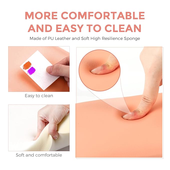 Big Arm Rest for Nails Tech Set: Professional Nail Arm Rest with Nail Table Mat Nail Dust Brush, Premium Hand Rest for Nails Tech Must-have Supplies for Nail Lover Salon Home DIY Use