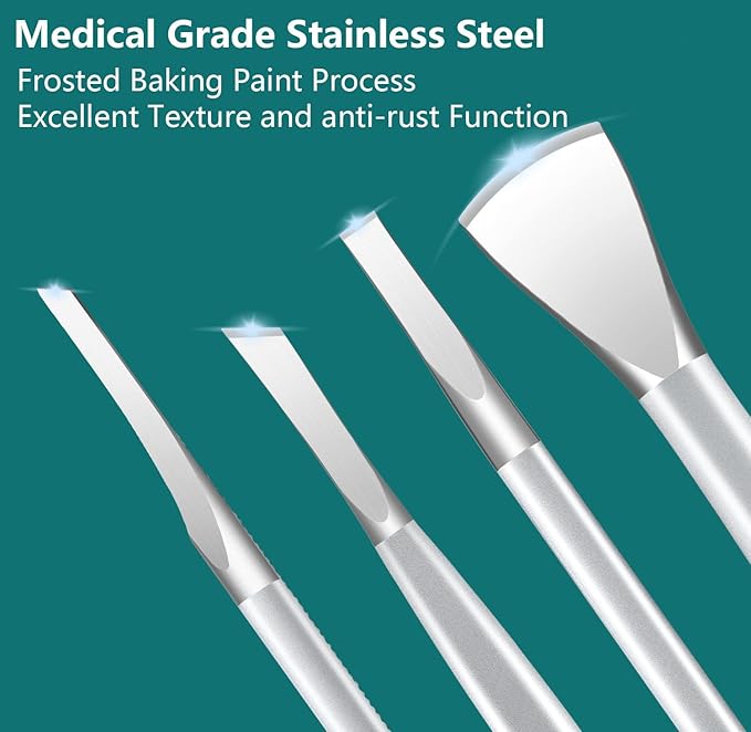 Ingrown Toenail Removal Kit, Pedicure Tools Kit Professional Knife Set Stainless Steel Ingrown Toenail Tool Foot Care Tools Nail Cuticle Remover (4 Pcs Set)