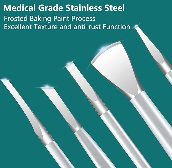 Ingrown Toenail Removal Kit, Pedicure Tools Kit Professional Knife Set Stainless Steel Ingrown Toenail Tool Foot Care Tools Nail Cuticle Remover (7 Pcs Set)