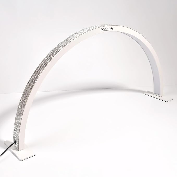 KADS 29In Wide Half Moon Nail Desk Lamp, Half Moon Light for Nail Desk, Lash Light for Eyelash Extensions with 3 Color Temperature 3000k-6500k for Nail, Lash, Tattoo, Skincare (White), E00196