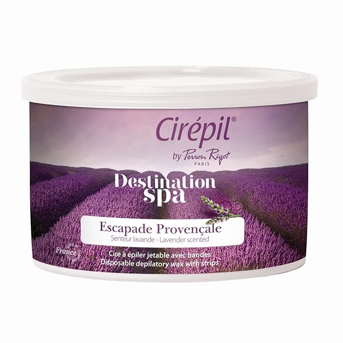 Cirepil - Destination SPA, Escale Provençale - 400g / 14.11 oz Wax Tin - Light Lavender Scent - All-Areas & All Hair Type - Gel Texture