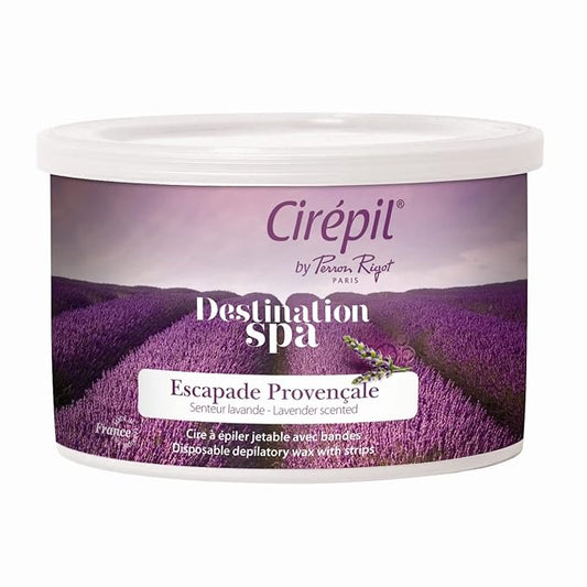 Cirepil - Destination SPA, Escale Provençale - 400g / 14.11 oz Wax Tin - Light Lavender Scent - All-Areas & All Hair Type - Gel Texture