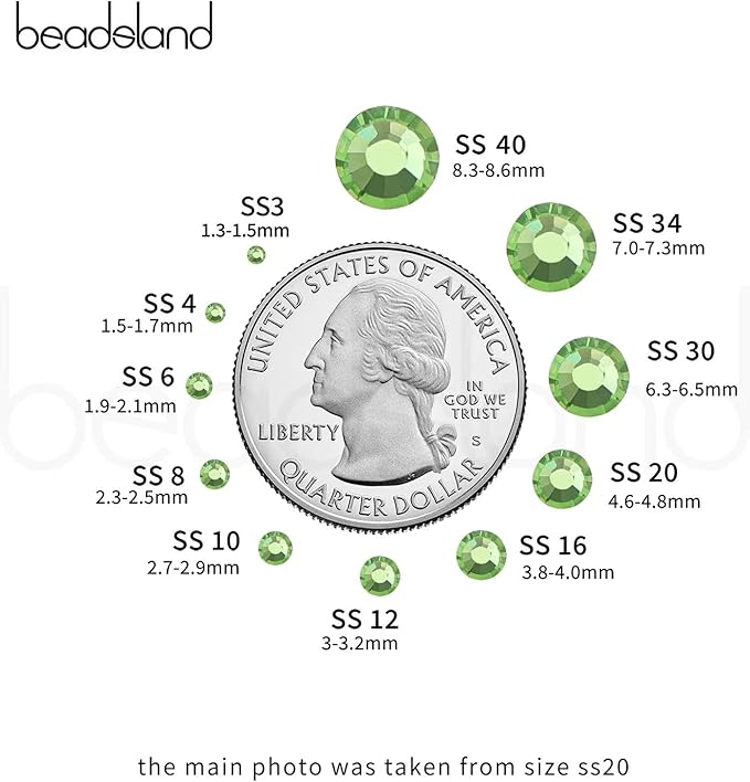 Beadsland Hotfix Rhinestones Bulk, 14400PCS Crystal Hot Fix Rhinestones for Crafts Clothes DIY Decoration, LightGreen, SS10, 2.7-2.9mm