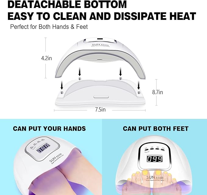 LAVAED UV Nail Lamp UV Light for Gel Nails, Nail UV Lamp Gel Nail Lamp Professional Fast Curing Light UV Nail Light with 4 Timer Setting Auto Sensor, LED Smart Gel Nail UV Light for Gel Polish