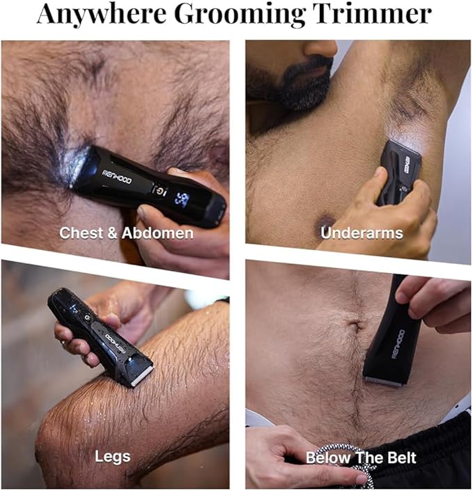 Grooming Trimmer 2.0 – Groin & Body Trimmer for Men with Replaceable Ceramic Blade Heads & IPX7 Water Protection – Snag-Free Ball Shaver with 150-Minute Run Time