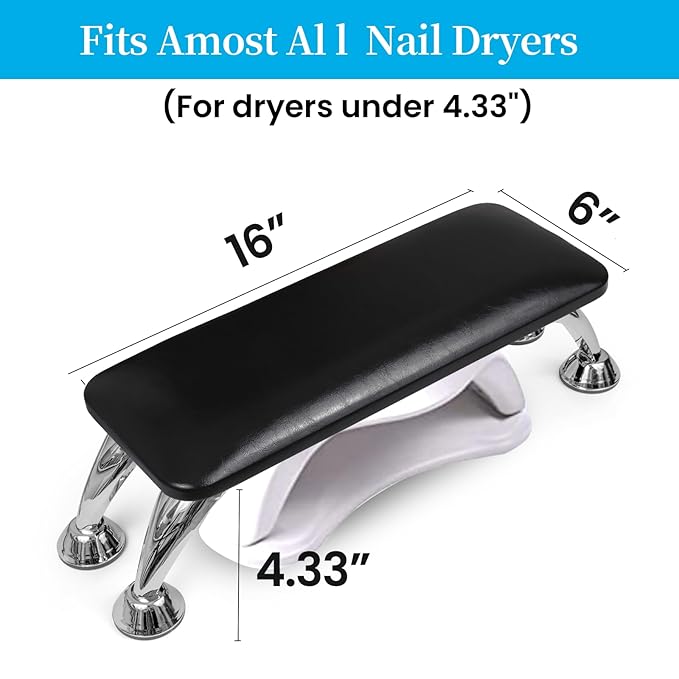 Arm Rest for Nails Tech, Easy Clean Nail Arm Rest, Comfortable, Supportive Hand Rest for Manicures and Pedicures, Salon-Quality Armrest with PU Leather for Nail Art (Tulip Pink)