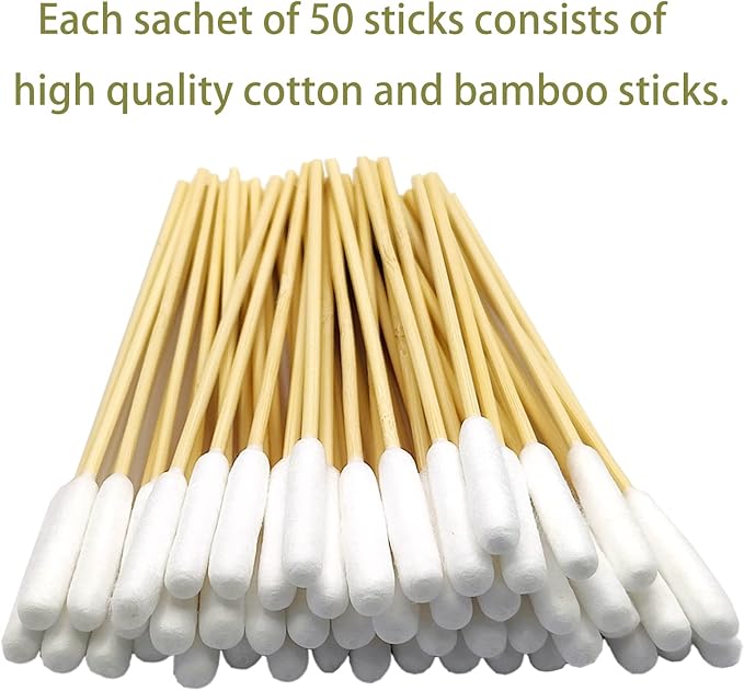 Dog Q Tips, Qtips Cotton Swabs for Dogs, 6 Inch Long, Ear Cleaning Swabs, Wound Care, 800 Count, Eco-Friendly Bamboo Cotton, Ear Care for Pets