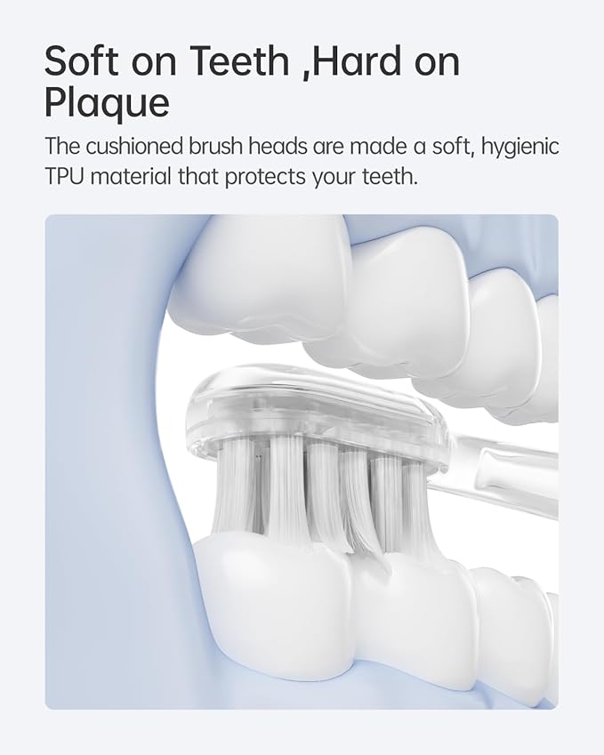 Laifen Cushioned Toothbrush Heads 6 Pack, New 2025 Version Replacement Heads Compatible with Wave/Wave Special Electric Toothbrush (Gum Care)