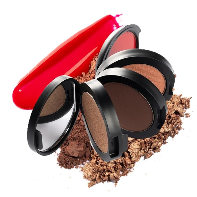 Touch Pocket Palette | Red Romance | Portable Makeup | Eye Shadow, Blush, Highlighter, & Lip Balm | With Castor Oil, Fruit Extracts, & Coconut Oil | Travel Essentials