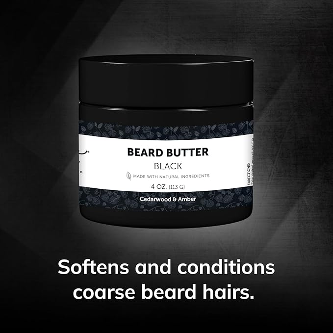 Detroit Grooming Co. Beard Butter for Men | Softens, Thickens & Hydrates with Safflower Oil & Shea Butter | Black Scent, 4oz