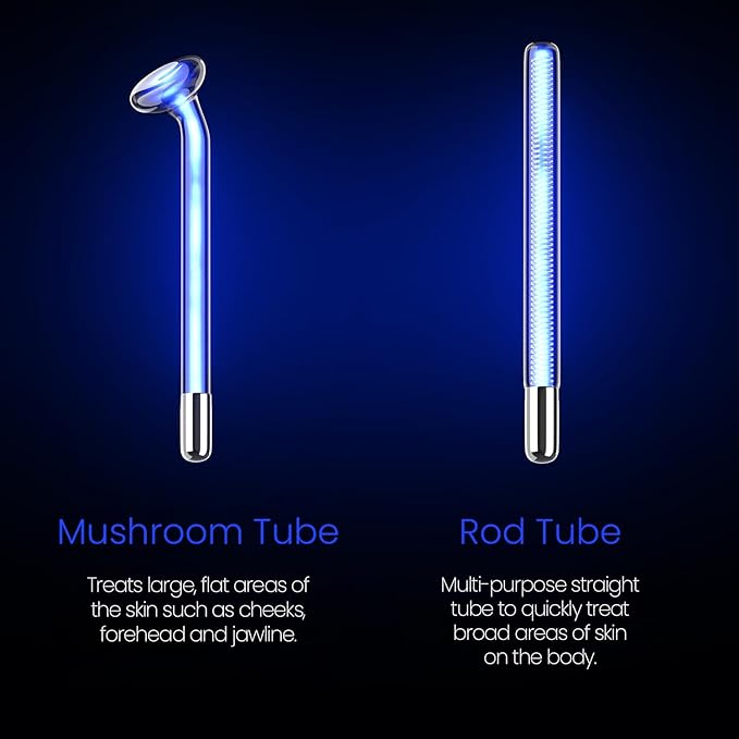 4-Piece Fusion Wand Acessory Set for Nuderma Wands - NuDerma NOT Included - Neon & Argon Fusion Glass applicators for Nuderma – High Frequency Upgraded Fusion Wand Set Compatible with Nuderma Systems