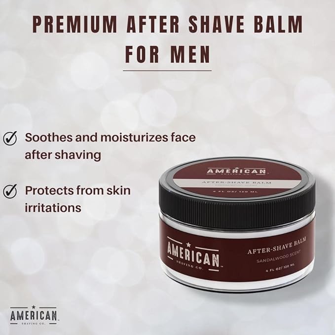 After Shave Balm for Smooth (Sandalwood Scent), Soothes and Moisturizes Face After Shaving, Treats Redness & Razor Burn, Post Shave Lotion 4 Oz