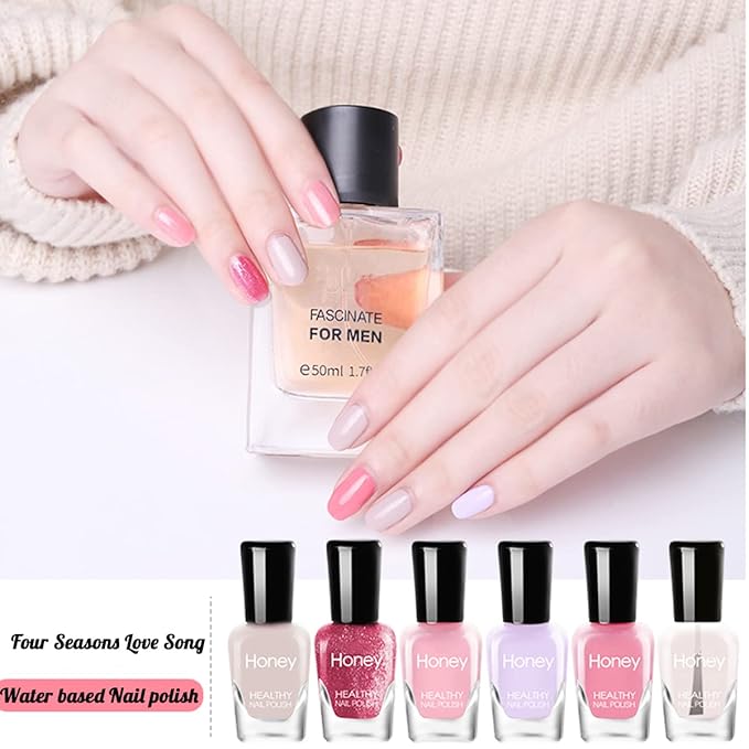 Non Toxic Nail Polish Set, Easy Peel Off and Fast Dry NailPolish Set for Pack, Eco Friendly & Organic Water Based Nail Polish for Women,Teens