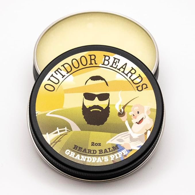 Beard Balm | 2 oz Cleansing Balm for Beards Short or Long | Beard Conditioner for Men | Essential Moisturizer for Every Man's Beard | Leave Hair and Skin Healthy (Grandpa's Pipe)