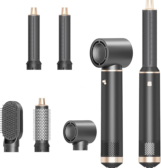 5-in-1 Hair Dryer Brush Set, Hot Air Curling Brush, Straightening Brush, Volumizing Brush