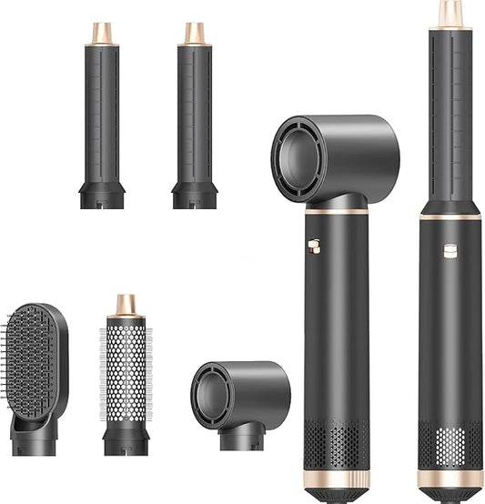 5-in-1 Hair Dryer Brush Set, Hot Air Curling Brush, Straightening Brush, Volumizing Brush