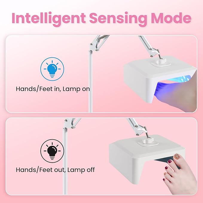 UV Foot Lamp, 78W Rechargeable UV Lamp for Feet, LED Nail Dryer with Smart Sensor, Wireless Nail Gel Polish Curing Floor Light for Nails and Toenail (Whole Floor Lamp)