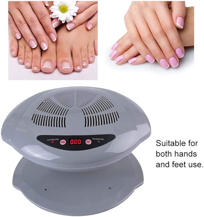 Dioche Nail Fan Dryer with Automatic Sensor Nail Polish Dryer, Nail Drying Fan for Regular Polish Nail Blow Dryer for Living Room and Home (Silver)